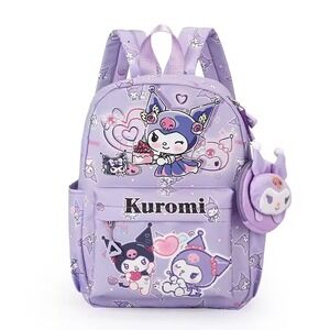 Sanrio Kuromi Backpack w/ Coin Purse‎ Purple Hello Kitty Cartoon School Bag NWT